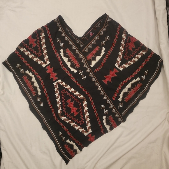 Johnny Was navy southwestern embroidered poncho S $285 - Picture 14 of 16